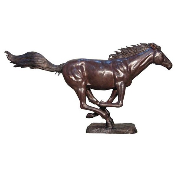 Sculpture Racing the Wind Running Horse Cast Bronze Garden Statue